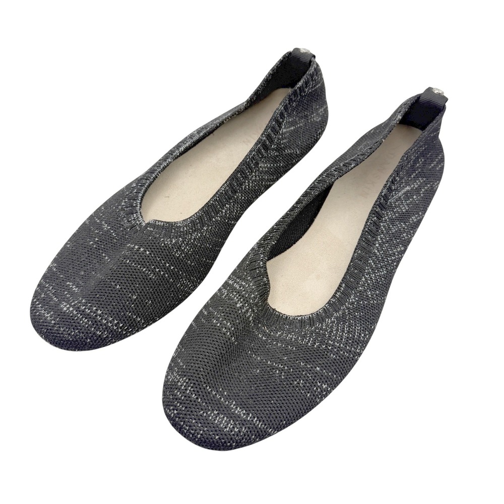 Danskin Rejuvenate Black White Knit Vegan Ballet Flats Womens 8.5 104576-11